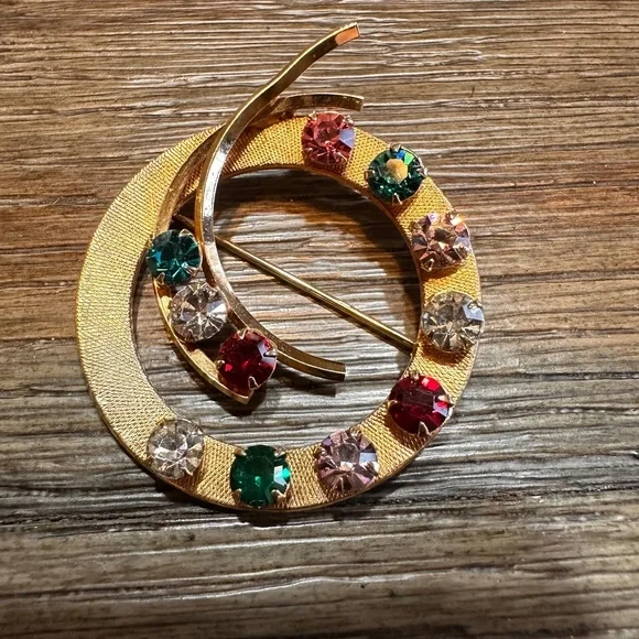 Vintage Brooches Lot * Pins‎ *Tie Scarf Clips* Mixed Styles Rhinestones* 12k pin - Picture 6 of 8